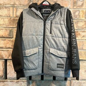 Calvin Klein Gray/Black Hooded Jacket